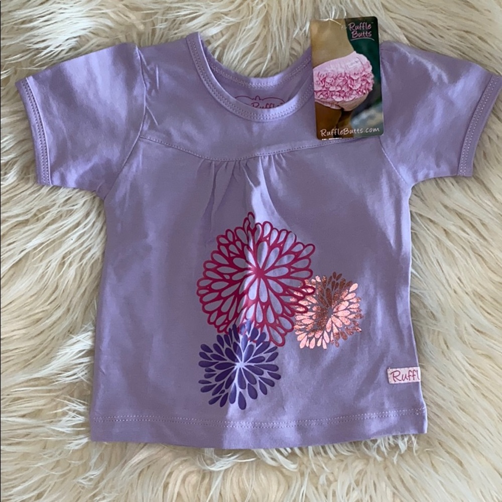 Ruffle Butts Purple Flower Shirt